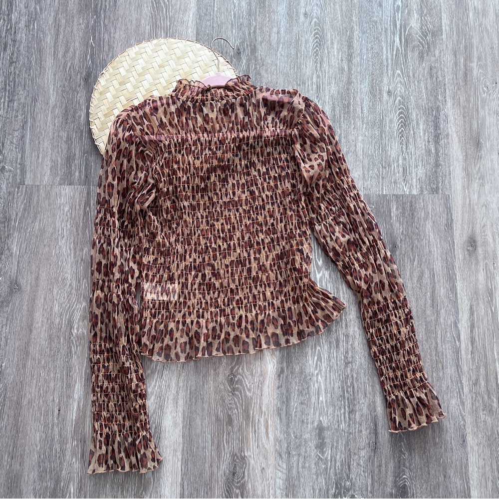 Free people hello there top leopard printed smocked - Picture 7 of 7